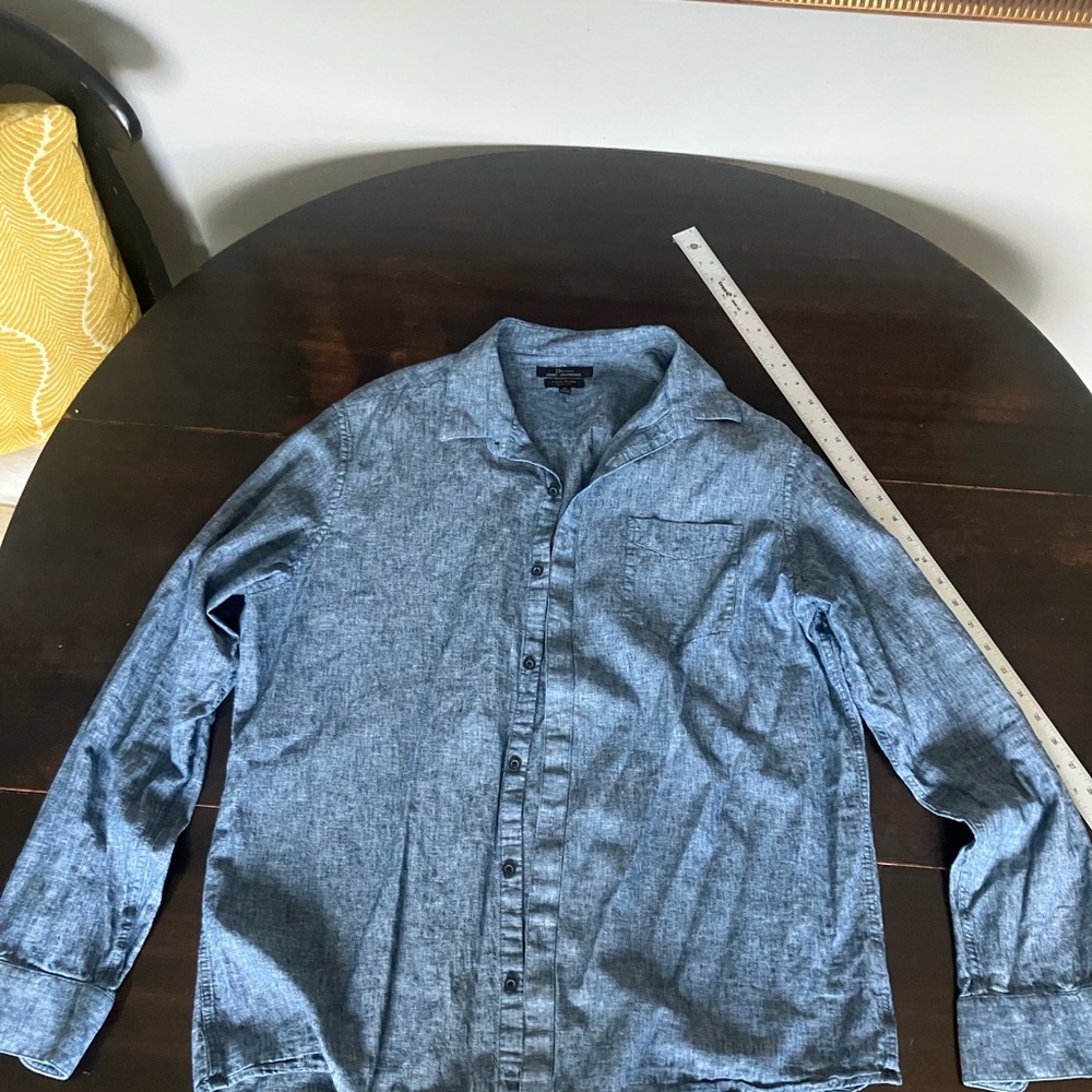 Marc Anthony Linen Blend Shirt in Blue